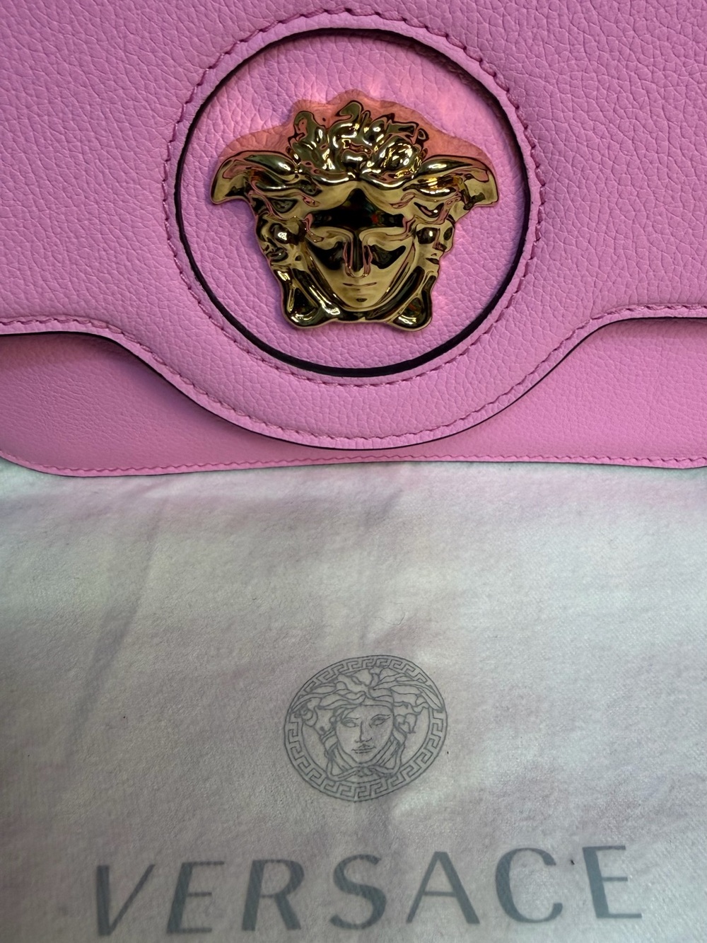 Versace La Medusa Vitello Shoulder Crossbody Bag in Pink Paradise     (A818) - Picture 10 of 16